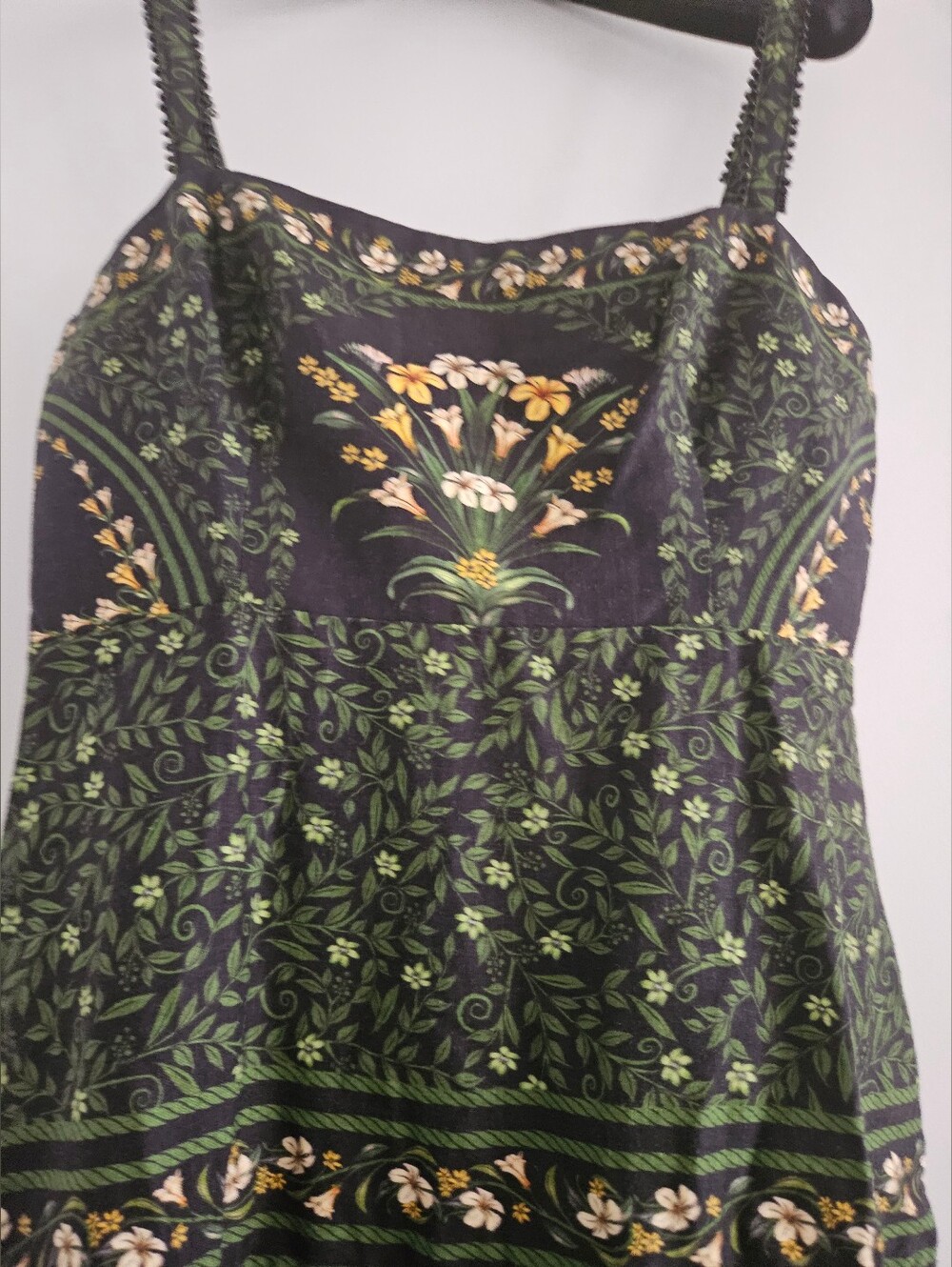 Farm Rio Flowers Arch Black Floral Linen Maxi Dress, Size XSmall, NWT - Picture 5 of 5